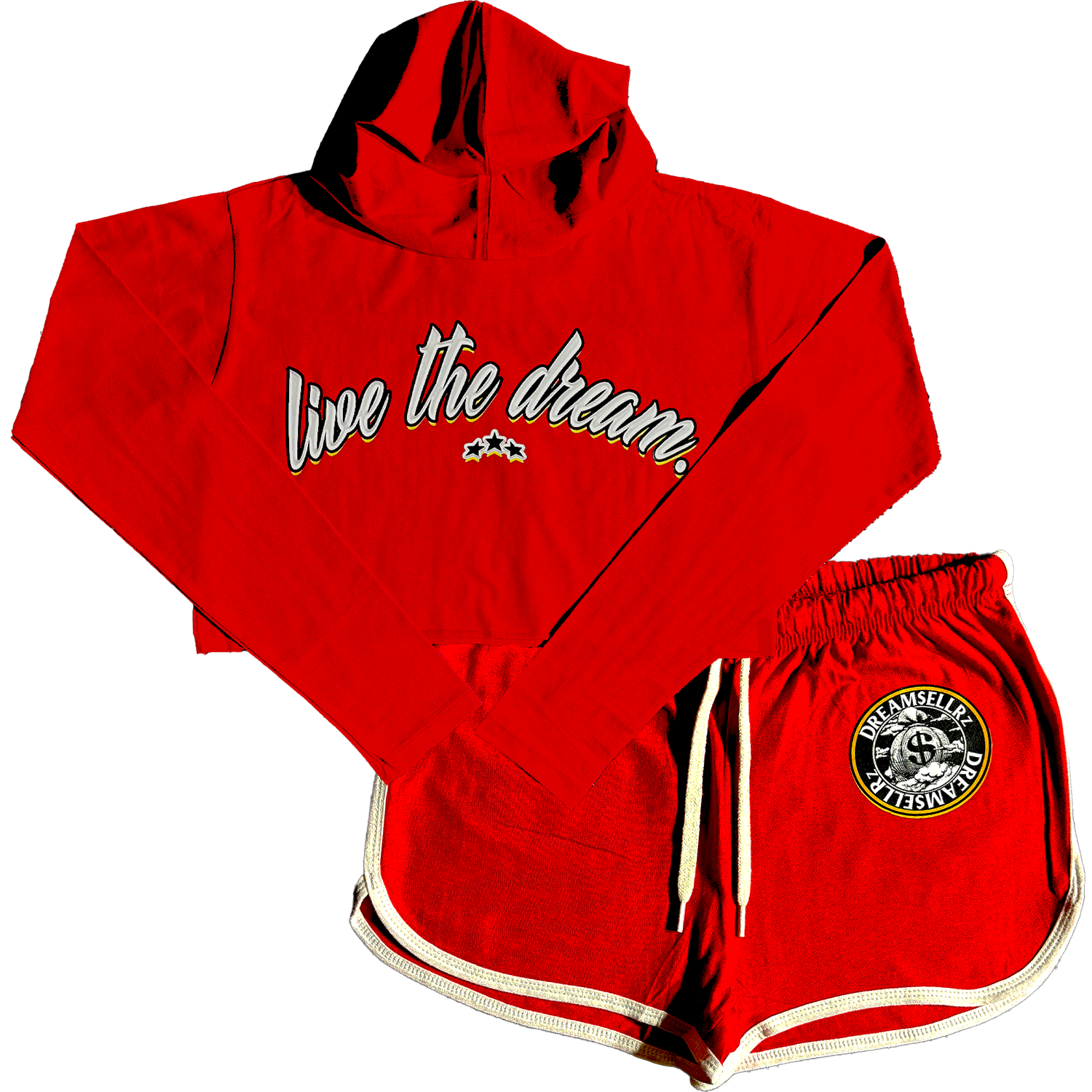 "LIVE THE DREAM." WOMENS CROP SET